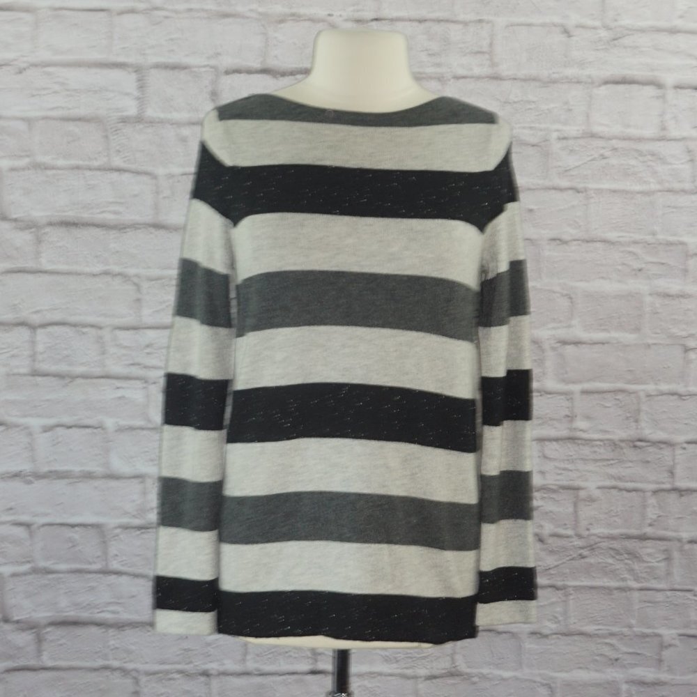 Belford Cashmere Gray Striped Sweater